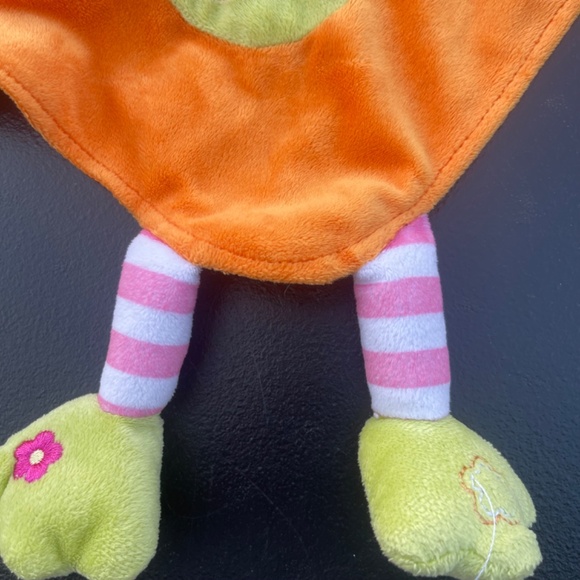Baby Starters Lovey Security Blanket Plush Flower Bird Owl Pink Orange Green - Picture 3 of 7